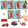 Nuevas pegatinas de camión de bomberos de dibujos animados que cambian de cara, 6 piezas/paquete, para niños, pegatinas de rompecabezas hechas a mano DIY, juguetes de educación temprana y educativos