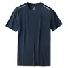 Nova Camiseta Casual Masculina de Seda Gelada Manga Curta Masculina Verão Malha Jovem Respirável Camisa Esportiva Secagem Rápida Transfronteiriça