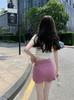 Falda Rosa de Deseo Puro Estilo Hong Kong para Mujer Verano Diseño Irregular Falda Línea A Falda Popular para Chicas ins Falda de Cintura Alta