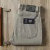 Pantalones casuales rectos de algodón puro para hombre, estilo negocios, color gris oscuro, con bolsillos, nuevos de comercio exterior, otoño e invierno 2022, para jóvenes