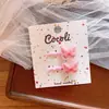 Presilha de Cabelo Infantil de Primavera Fresca Borboleta Clip de Um Caractere Menina Fofa Estampada Pintada Corda para Cabeça Presilha Lateral Infantil