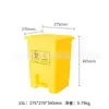 Cubo de basura de plástico con pedal amarillo para residuos cubo de basura exterior engrosado con ruedas cubo de clasificación para saneamiento