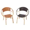 Silla de Ratán, Silla Pequeña de Ratán con Respaldo, Silla de Ratán para Niños al Aire Libre, Silla de Té Tejida para Ocio en Casa, Taburete Pequeño de Ratán para Adultos