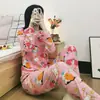 Pijama para Mãe Jovem, Roupas de Casa Casuais Femininas de Manga Longa que Rejuvenescem, Pequenos Conjuntos Finos de Celebridade da Internet Casuais para Primavera, Outono e Verão