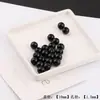 3.5-10mm Cuentas Redondas de Cristal Negro Cuentas Sueltas Cuentas Hechas a Mano Pulsera DIY Collar Cuentas Espaciadoras Accesorios de Joyería