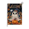 Banderas de Jardín de Halloween Transfronterizas, Banderas de Decoración Festiva, Banderas Decorativas Divertidas y Lindas de Gato y Calabaza para el Jardín