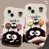 Colgante de Muñeca Bola de Carbón Adecuado para Funda de Teléfono Apple 17Pm iPhone 16 Dibujo Animado Lindo 18 Soporte 15 Funda Protectora