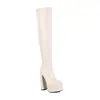 Sapatos de salto alto sapatos botas sapatos de mesa d'água outono e inverno 2022 botas over the knee sem calças comércio exterior botas de cavaleiro tubo de aço dança grossa novo feminino