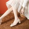 Sapatos Estilo Ballet de Uma Linha com Laço, Sapatos Mary Jane Femininos, Salto Grosso Estilo Pequeno Fragrante, Sapatos Femininos de Alto Nível