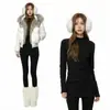 Camiseta Blanca de Manga Larga de Longitud Media para Mujer, Corte Ajustado, Cuello Alto, Capa Base Térmica, Cubre Glúteos, Top de Moda