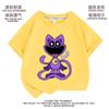 Ropa de Animalito Sonriente Camiseta Infantil Verano Manga Corta Algodón Cuello Redondo Gato Dormido Ropa Infantil Tops para Niños Camiseta de Moda