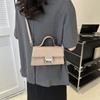 Bolso de Mujer Versátil Simple con Cierre Portátil Bolso Cuadrado Pequeño 2023 Nuevo Moda Coreano Patrón Cocodrilo Hombro Bandolera