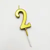 Velas de Número de Aniversário, Velas de Número Douradas, Velas de Aniversário, Velas de Número 0-9 Embaladas em Caixa de PVC, Fábrica de Fontes de Velas Transfronteiriças