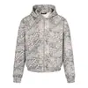 Sudadera con capucha de estampado de leopardo desgastado para hombre, estilo callejero punk, camiseta deportiva holgada de nicho, chaqueta casual para primavera y otoño