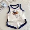 Conjunto de Verano para Niños con Estampado de Dibujos Animados Crayon Shin-Chan para Niños y Niñas Bebé Algodón Puro Sin Mangas Chaleco Shorts Conjunto de Dos Piezas