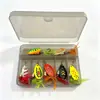 Conjunto de spinners para pesca no gelo, conjunto de 7 peças em caixa de iscas metálicas rotativas em forma de colher composta