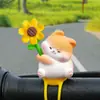 Nuevos Adornos Eléctricos para Coche de Animalitos Lindos, Decoraciones de Molinillo de Viento Pequeños, Accesorios de Coche de Batería Populares de Dibujos Animados, Adornos Pequeños