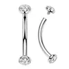 Material de Titanio ASTM-F136 Rosca Doble Stud para Ceja con Circonita Stud para Hélice de Oreja Aleación de Titanio G23 Joyería para Piercings para Hombres y Mujeres