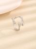 Anillo de acero inoxidable de estilo frío con nicho simple transfronterizo nuevo, anillo de acero de titanio de 18 quilates ajustable con apertura para mujer