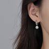 Pendientes de plata de ley s925 con cara sonriente retorcida, pendientes de plata tailandesa fría, pendientes retro estilo Hong Kong para mujer