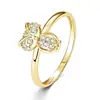 Anillo de Diamante de Moda de Lujo Ligero Chapado en Oro de 14K, Anillo Brillante y Elegante, Anillo Lindo Estilo Animal Búho, Accesorio Personalizado