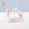 Tubo de Brillo Labial Mini Gorra Redonda 4.5ml Cabezal de Pincel Grande Labial de Arcilla Material de Empaque de Plástico Botella de Maquillaje Líquido Botella Vacía