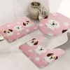Capacho Decorativo de Natal, Tapete de Chão para Banheiro, Tapete de Pé para Vaso Sanitário em Forma de U, Tapete Antiderrapante, Conjunto de Três Peças, Tapete Absorvente de Flanela