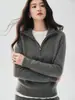 Estilo Old Money Otoño 2026 Nuevo Suéter de Mujer con Media Cremallera y Cuello Alto Pulóver de Corte Holgado Camiseta Base de Punto de Cachemira