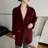 Abrigo corto de lana de doble cara para otoño e invierno para mujer, nuevo abrigo 100% lana para mujeres petite, abrigo de lana holgado y favorecedor para mujer