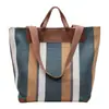 Bolsa de Lona Feminina de Ombro Único Tote Bag Grande Capacidade 2026 Novo Estilo Versátil Cor Blocada Textura Bolsa de Mão para Escola e Trajeto
