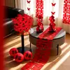 Decoraciones de carácter "doble felicidad" para bodas, adornos 3D de "doble felicidad", juego de decoración para dormitorio principal y habitación de bodas, accesorios para fotos de boda y compromiso