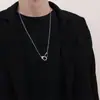 Collar para Hombre Cadena Trendy Hip-Hop Clavícula Accesorios de Nicho Combinable Colgante Atractivo Esposas Distintivas Estilo Europeo y Americano para Mujer Estilo Frío y Fresco