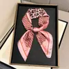 Bufanda de Seda con Estampado de Leopardo Versátil para Verano, Geométrico Ondulado, Patchwork Impreso para Mujer, Seda Sintética Estilo Coreano Elegante Decorativa para el Cuello para el Trabajo