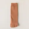 Meias Masculinas de Cinco Dedos, Meias de Algodão Finas Respiráveis de Verão com Dedos Separados, Meias Longas Simples para Negócios, Meias Casuais Versáteis que Não Causam Odor nos Pés
