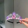 Diadema Corona para Niñas Frozen Elsa Diamante Azul Perla Diadema Primavera y Verano Vestido de Actuación Accesorios para Disparos