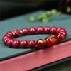 Pulseira Doze Zodíacos para Homens e Mulheres, Ano de Nascimento Mineral Original Cinábrio Roxo Areia Dourada Contas Redondas 10mm, Estilo Chinês