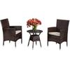 Conjunto de Mesa e Cadeiras de Vime para Pátio, Combinação de Vime para Jardim, Quintal, Ar Livre, À Prova d'Água, Resistente ao Sol, Mesa e Cadeiras de Jantar para Lazer, Vime PE