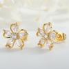 Brincos Versáteis para Menina Doce com Pino de Prata 925 Banhados a Ouro Cobre Zircônia Design Simples de Nicho Pequenos Brincos com Sensação de Alto Padrão