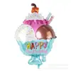 Nuevo globo de película de aluminio para palomitas apertura arreglo pajilla de hamburguesa helado de fresa globo gourmet venta al por mayor