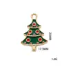 Componentes para aretes, pulseras, colgantes y accesorios DIY de aleación con diseño de goteo de aceite de Santa Claus, renos, árbol y copo de nieve, estilo caricatura transfronteriza