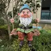 Modelo Transfronteiriço Inovador de Decoração de Jardim com Anões em Blocos de Cores Azul e Verde para Exterior, Ornamento de Artesanato em Resina
