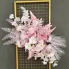 Flores de chão para casamento frescas e simples estilo coreano decoração de caminho de flores de casamento arte floral fundo de boas-vindas flor visual merchandising tecelagem de flores de seda