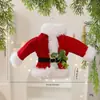 Diretamente do fabricante, novas decorações e pingentes de roupas de Papai Noel de tricô, enfeites de árvore para decoração de casa de Natal