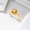 Anel Nalan S925 Prata Esterlina Citrino Corte Rosa Exquisito e Simples Design de Nicho Ins R03671