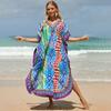 Chegada Nova 2022 Blusa de Praia de Algodão Estampada Blusa de Biquíni Jaqueta de Praia Transfronteiriça Amazon RZ01-1