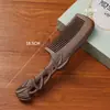 Peine de Sándalo Verde Peine Retro de Doble Cara Tallado Peine de Sándalo Caja de Regalo Set de Peines con Espejo Peine con Grabado