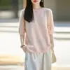 Suéter Casual de Punto de Lana con Cuello Redondo y Media Manga para Mujer, Jersey Holgado, 100% Lana Pura, Suéter Elegante y Acogedor