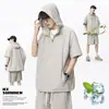 2025 Nova Moda Casual de Verão Marca Tendência Conjunto de Duas Peças Masculino Camiseta e Shorts Leves Respiráveis Soltos Versáteis