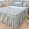Falda de Cama Acolchada Estilo Coreano Colcha Pieza Única Estilo Pastoral Falda de Cama con Volantes de Encaje Delantal Cubierta Protectora Todas las Estaciones Universal Primavera Otoño