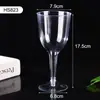 Copos Descartáveis para Vinho Tinto Mais Vendidos na Amazon, Copos de Plástico, Taças Transparentes de PS com Haste Rígida, Copos para Festa